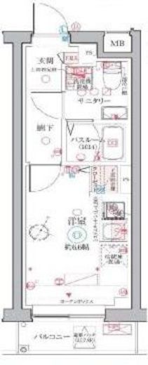 クレヴィスタ阪東橋 8階 間取り図