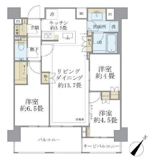 ブリリア練馬春日町 4階 間取り図