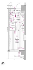 ガーラ・アヴェニュー武蔵小杉 6階 間取り図