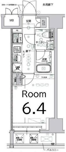 クレストタップ新横浜 709 間取り図