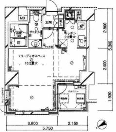 朝日マンション白金通り 6階 間取り図
