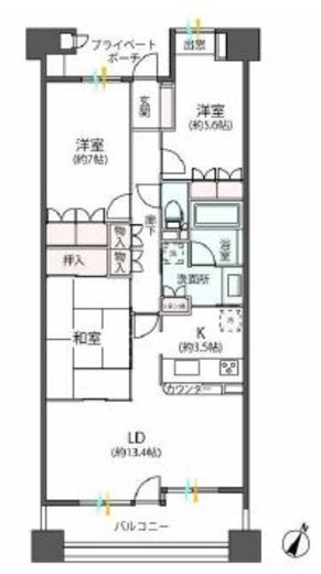 新百合ヶ丘パークハウスヒルズテラス 3階 間取り図