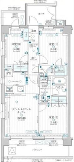 パレステージ横浜十日市場 5階 間取り図