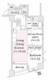 グランドパーク恵比寿センシュアス 5階 間取り図