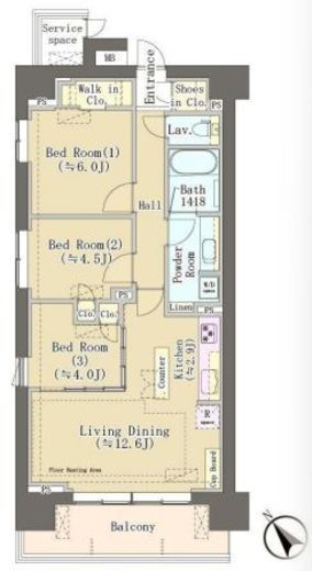 パークホームズ柏あけぼの二丁目 308 間取り図