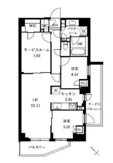 ザ・ケンジントン・レジデンスときわ台 416 間取り図
