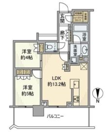プラウドタワー亀戸クロス 6階 間取り図