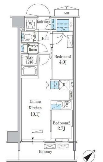 パークアクシス品川南大井パークフロント 809 間取り図