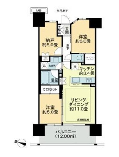 リビオシティ西葛西親水公園 9階 間取り図