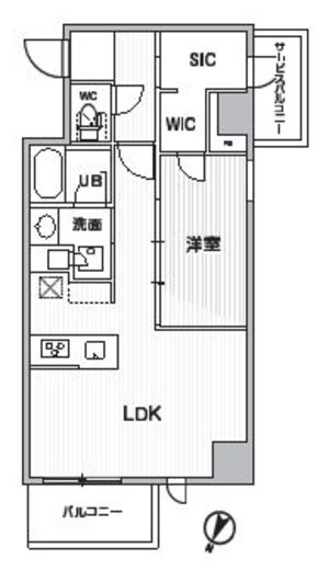 シーズンフラッツ新大塚 211 間取り図