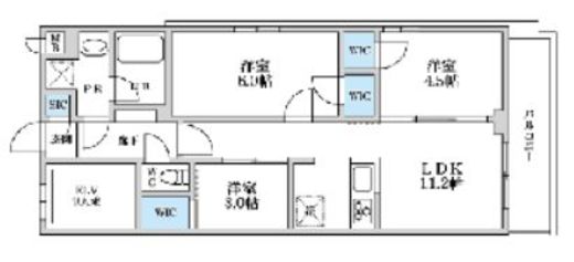 S-RESIDENCE富士見ヶ丘afford (エスレジデンスフジミガオカアフォード) 206 間取り図