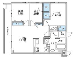 S-RESIDENCE富士見ヶ丘afford (エスレジデンスフジミガオカアフォード) 501 間取り図