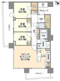 HARUMI FLAG SUN VILLAGE (晴海フラッグ サンヴィレッジ) 5階 間取り図