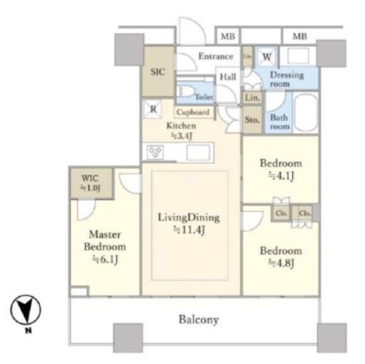 WORLD TOWER RESIDENCE 30階 間取り図