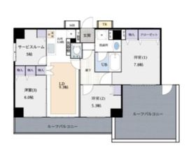 シティハイツ麻布十番 9階 間取り図