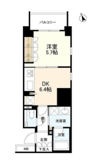 ブランズ西新宿 5階 間取り図