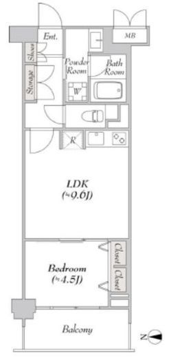 ミリアレジデンス大岡山 5階 間取り図