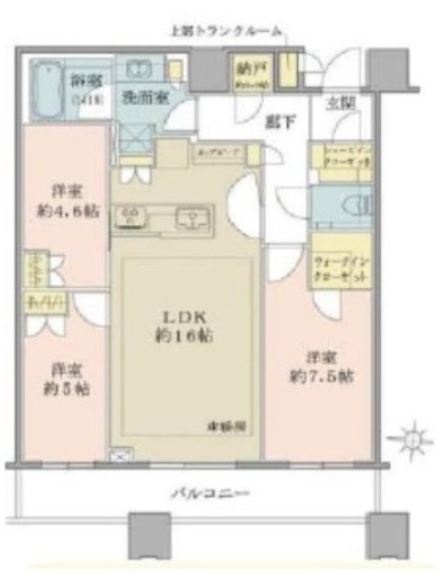 ブリリアタワーズ目黒 37階 間取り図