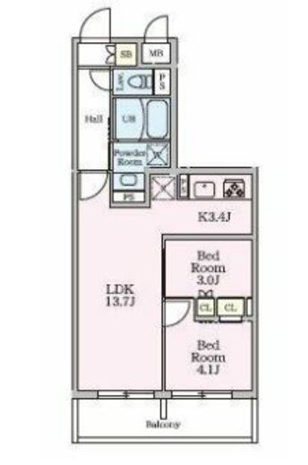 リビオメゾン大岡山 303 間取り図