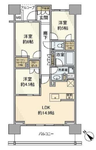 ザ・パークハウス船堀 9階 間取り図
