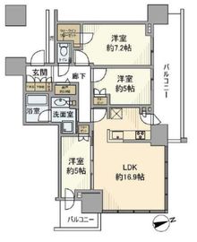 プラウドタワー小岩ファースト 15階 間取り図