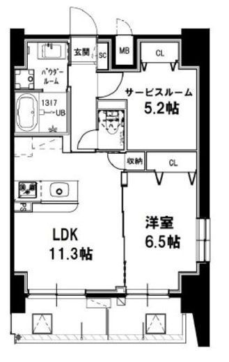 メゾンドアーク南大井 1106 間取り図