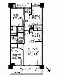 イニシア豊洲コンフォートプレイス 11階 間取り図