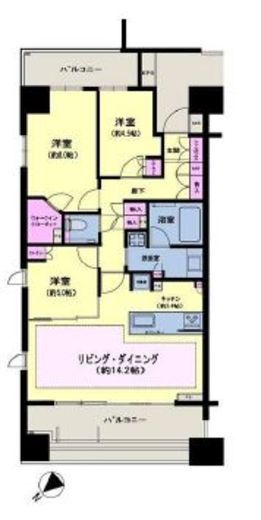 レアシス新横浜パークフロント 14階 間取り図