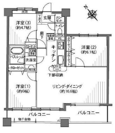 ヒルレジデンス大崎 6階 間取り図
