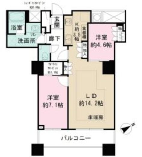 ザ・パークハウス西新宿タワー60 57階 間取り図