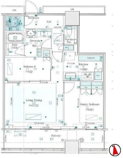 WORLD TOWER RESIDENCE 40階 間取り図