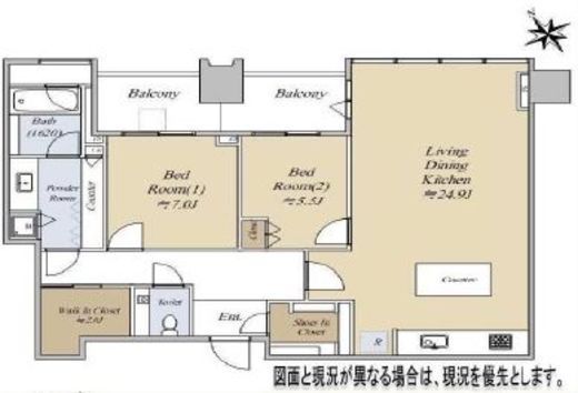 シティタワー麻布十番 20階 間取り図