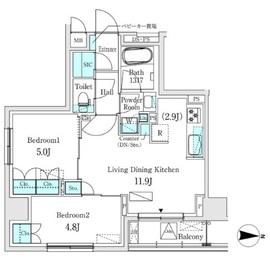 ASMACI MAISON両国Ⅰ (アスマチメゾン両国Ⅰ) 502 間取り図
