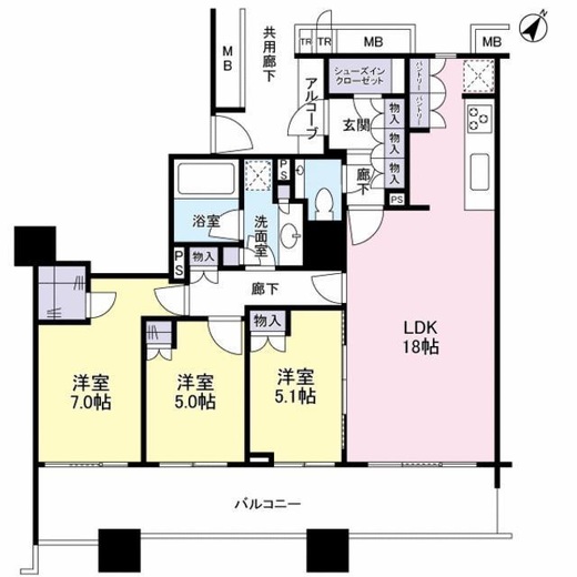 ブリリアマーレ有明 23階 間取り図