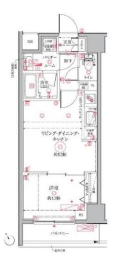 クレイシア門前仲町ザ・レジデンス 1階 間取り図