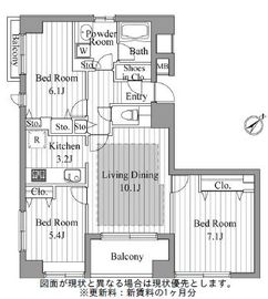 レジディア新川2 1302 間取り図