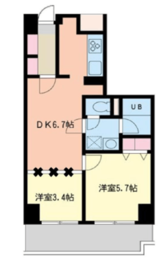 中野桃園シティハウス 10階 間取り図