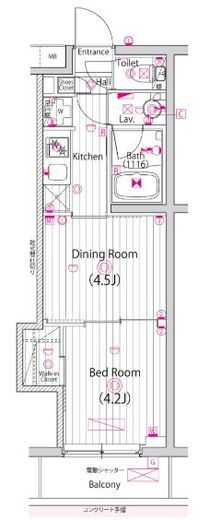 ガーラ・グランディ元住吉 1階 間取り図