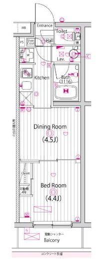 ガーラ・グランディ元住吉 1階 間取り図