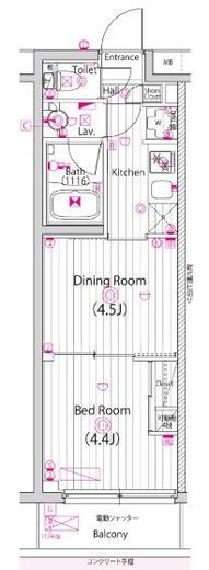 ガーラ・グランディ元住吉 1階 間取り図