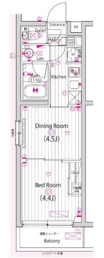 ガーラ・グランディ元住吉 1階 間取り図