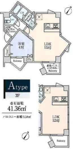 エリアM 3階 間取り図