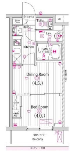 ガーラ・グランディ元住吉 1階 間取り図