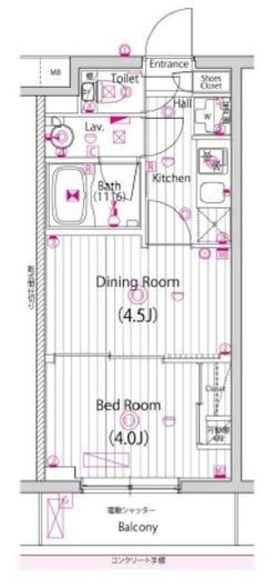 ガーラ・グランディ元住吉 1階 間取り図