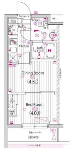 ガーラ・グランディ元住吉 1階 間取り図