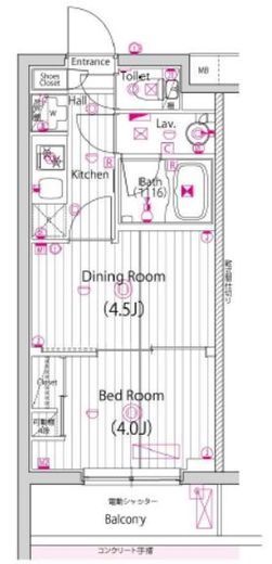 ガーラ・グランディ元住吉 2階 間取り図