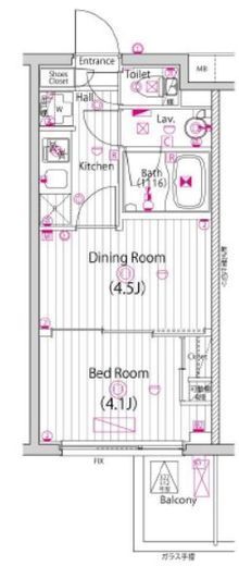 ガーラ・グランディ元住吉 4階 間取り図