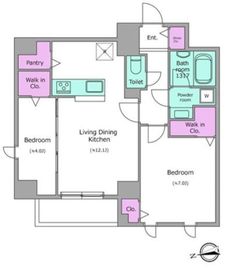 ドゥーエ日暮里Ⅲ 701 間取り図