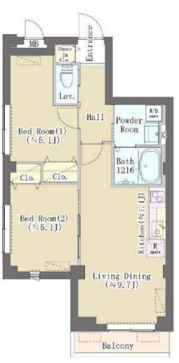 HILL TOP RESIDENCE OSAKI 105 間取り図