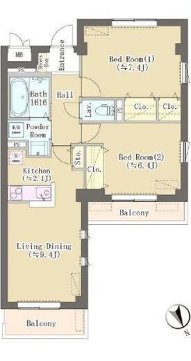 HILL TOP RESIDENCE OSAKI 203 間取り図